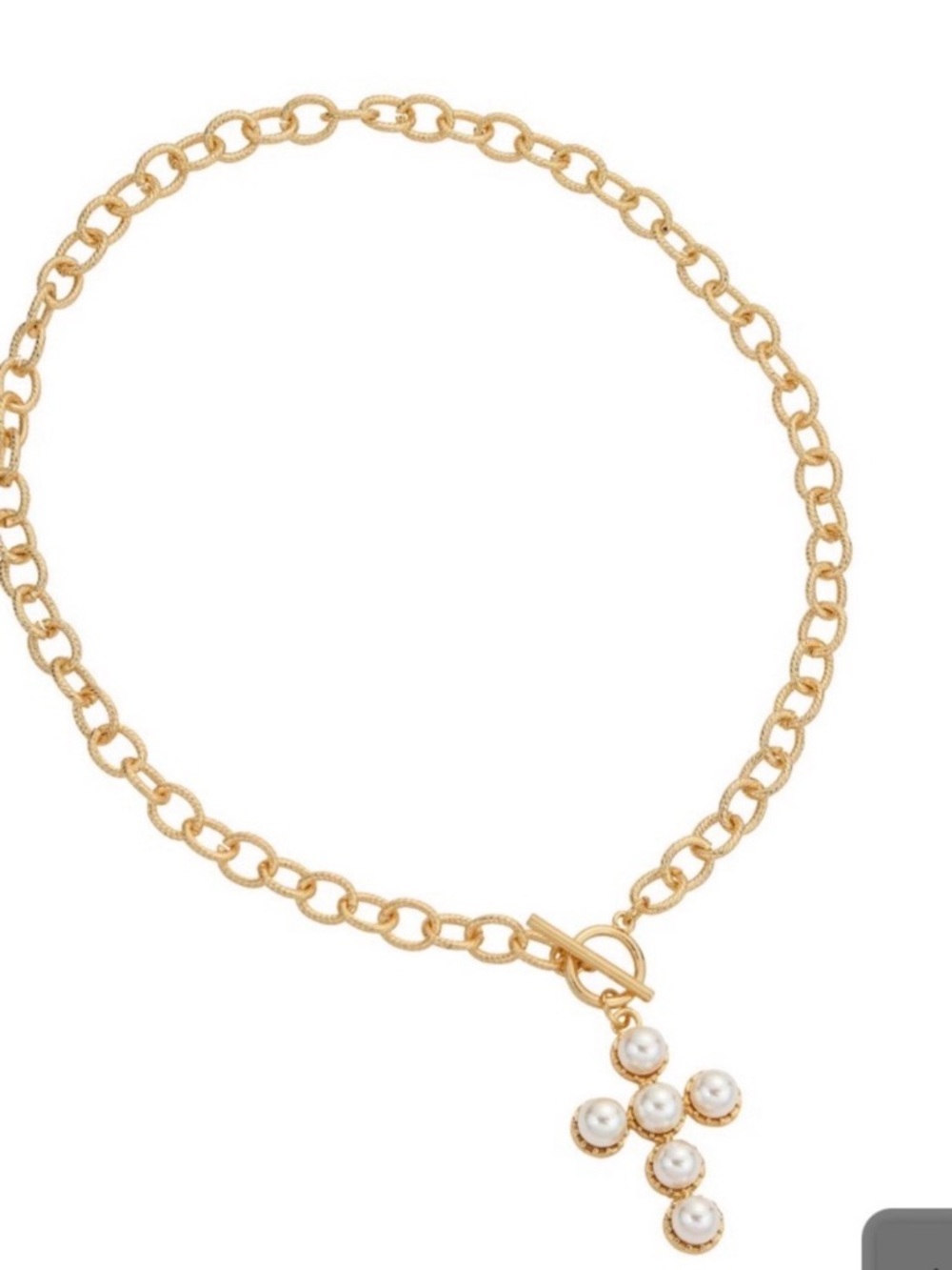 Park Lane Gold Pearl Cross Pendant Chain Necklace